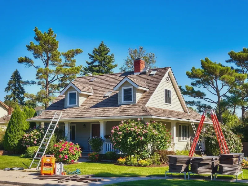 New roof installation